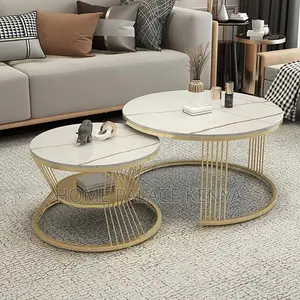 Compact Nesting Coffee Tables - White Glossy Finish