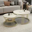 Compact Nesting Coffee Tables - White Glossy Finish - 1