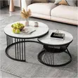 Compact Nesting Coffee Tables - White Glossy Finish - 3