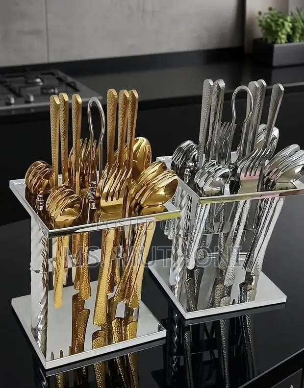 24-Piece Flatware Set with Organizing Stand - 1