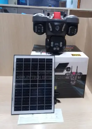 V380 Triple Lens Solar CCTV Camera with Siren