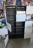 Modern Portable Plastic Wardrobe - 2 Column Storage Cabinet - 2