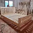 5x6 Rustic Slatted Natural Wooden Bed - 2