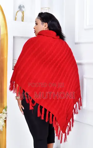 Elegant Turkey Turtleneck Knitted Poncho