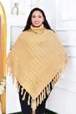 Elegant Turkey Turtleneck Knitted Poncho - 2
