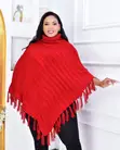 Elegant Turkey Turtleneck Knitted Poncho - 3