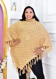 Elegant Turkey Turtleneck Knitted Poncho - 4