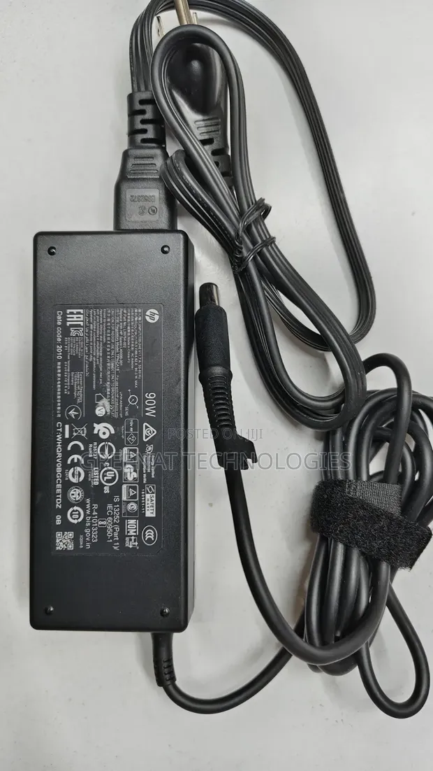Original HP 90W Laptop Charger Adapter (Big Pin) with Power Cable - 1