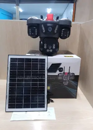 V380 Pro Triple Lens Solar CCTV Camera with Siren