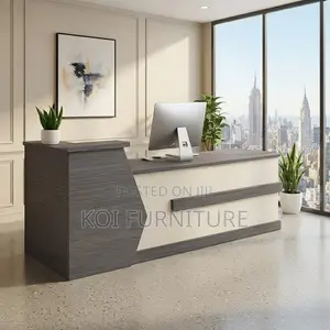 1800mm Brown Reception Desk with Drawers