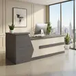 1800mm Brown Reception Desk with Drawers - 1