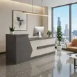 1800mm Brown Reception Desk with Drawers - 2