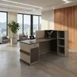 1800mm Brown Reception Desk with Drawers - 5