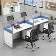 Office Workstation with Cabinet - Blue/Brown - 1