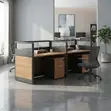 Office Workstation with Cabinet - Blue/Brown - 2