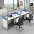 Office Workstation with Cabinet - Blue/Brown - 5