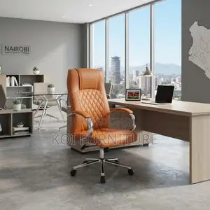 Brown Leather Adjustable Executive Office Chair