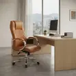 Brown Leather Adjustable Executive Office Chair - 2
