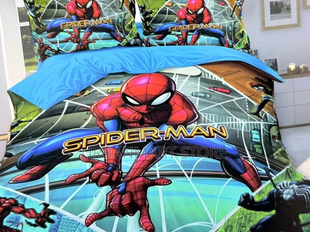 Kids 4x6 Cartoon Duvet Set with Bedsheet & Pillow Cases - 1