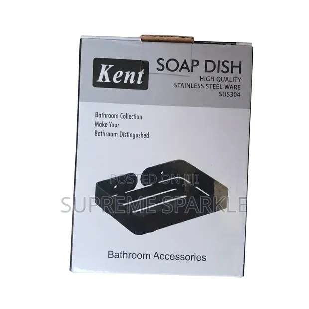 Stainless Steel Soap Dish Holder - Black/Silver - 1