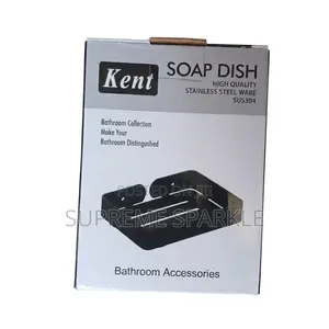 Stainless Steel Soap Dish Holder - Black/Silver