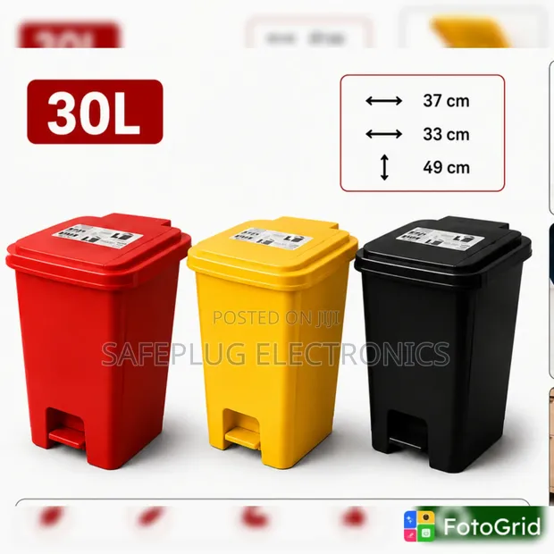 30L Pedal Dustbin - Large Capacity Waste Bin - 1