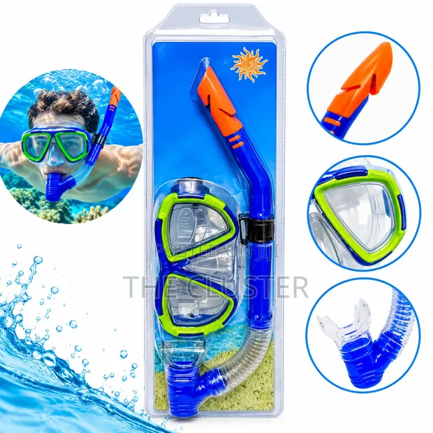Swimming Snorkel and Goggles Set - 1