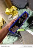 Blue Rhinestone Bling Car Rearview Mirror - 1