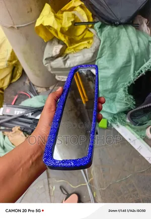 Blue Rhinestone Car Rearview Mirror