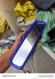 Decorative Spring Loaded Clip-on Royal Blue Crystals Driver Mirror - 1