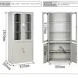 2-Door Metallic Office Cabinet - White - 1