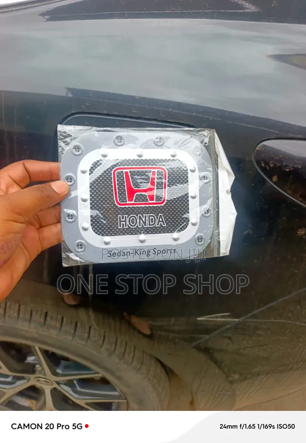 Carbon Fiber Pattern Honda Fuel Tank Stickers - 1