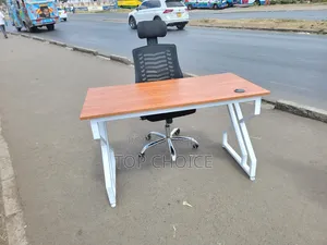 Modern Computer Desk with High-Back Office Chair