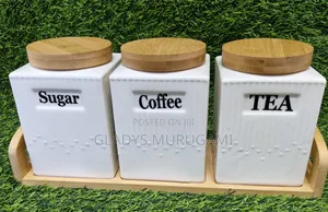 Heavy Quality 3pcs Tea, Coffee, Sugar Cannister Set