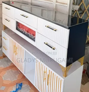 Modern Executive TV Stand with Fireplace