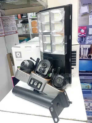 3-in-1 Solar Flood Light with 3 PTZ CCTV Cameras