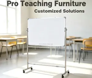 Ubao Nyeupe Wenye Nguvu za Sumaku Pande Mbili na Stendi ya Magurudumu 120x90cm