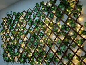 Artificial Green Privacy Fence with Leaves