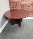 120cm Round Office Conference Table - Brown - 3