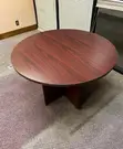 120cm Round Office Conference Table - Brown - 4