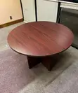 120cm Round Office Conference Table - Brown - 5