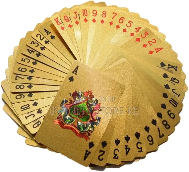 Gold $100 Dollar Sign Poker Cards - Durable Plastic - 1