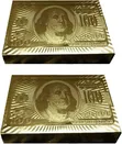 Gold $100 Dollar Sign Poker Cards - Durable Plastic - 2