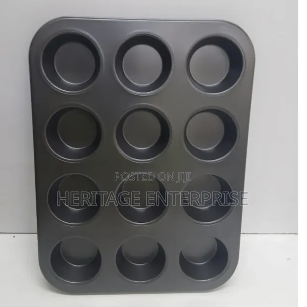 Non-Stick Steel Muffin/Cupcake Tray (12 Holes) - 1