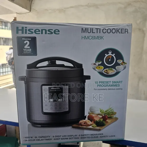 Hisense 6L Multi Cooker HMC6MBK - 1000W Electric Pressure Cooker - 1