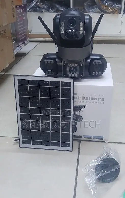 Triple Lens 4G CCTV Camera - HD 360° Surveillance - 1