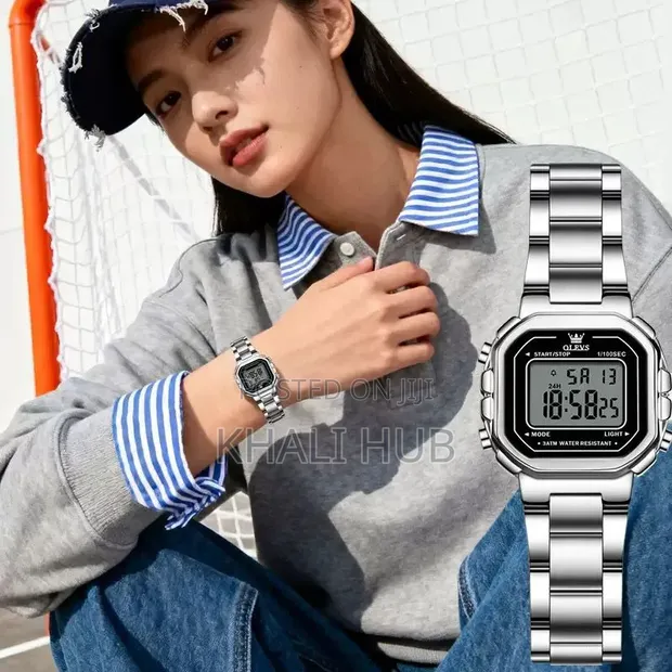 Olevs Silver Digital Ladies Watch 1111 - 1