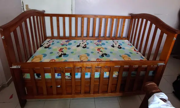 Baby Cot with Mattress and Drawer - 1