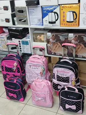 Mkoba wa Shule wa Watoto wa 3D 2-in-1 wenye Magurudumu 3