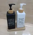 Ceramic Soap & Lotion Dispenser Set with Stand - 2